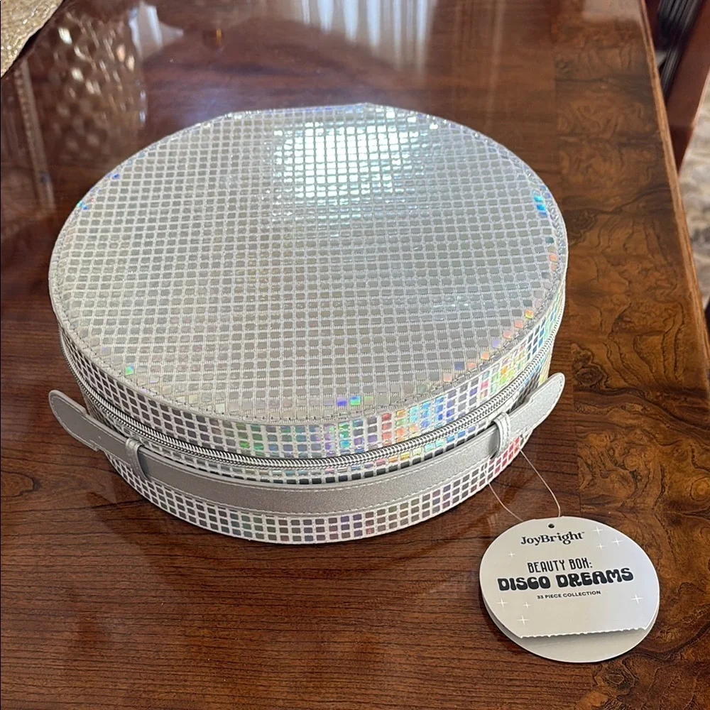 Ulta beauty makeup box with cosmetics Joy Bright Silver Disco Dreams Box NWT